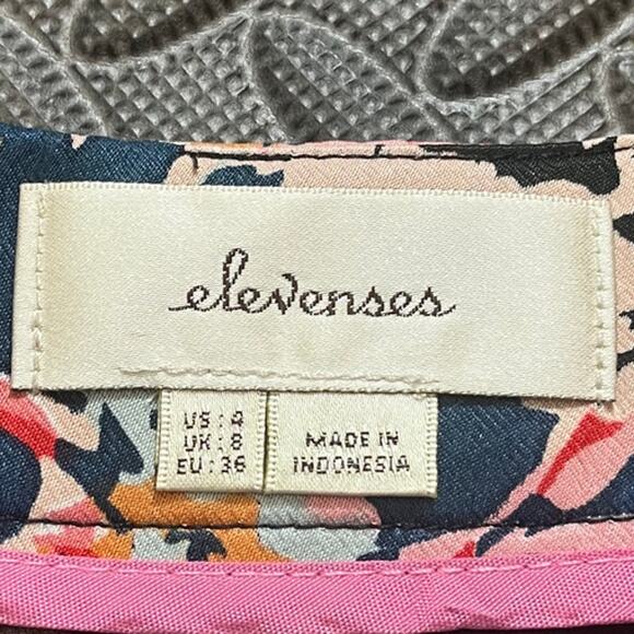 Anthropologie Elevenses Floral Tansy Ruffle Pants Size 4 Black Satin Wide Leg - Picture 4 of 11